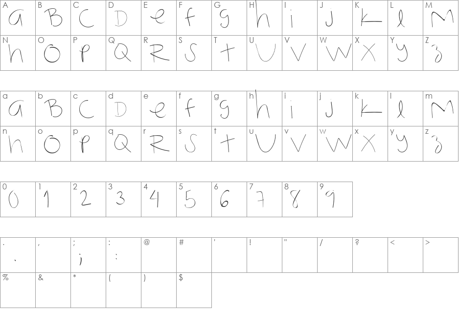 Untitled 2 font character map preview