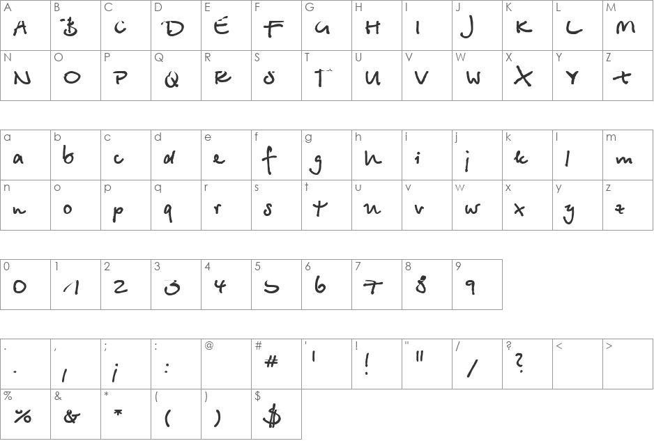 Betina Script Rus font character map preview