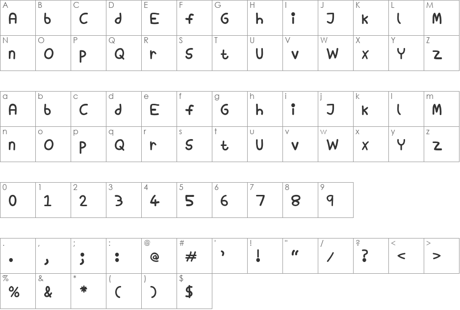 Ups, Downs, Highs & Lows font character map preview
