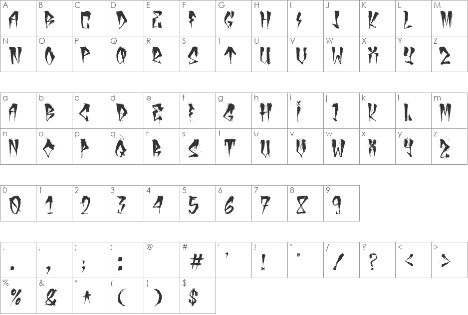 urban decay font character map preview