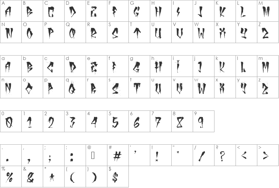 urban decay font character map preview
