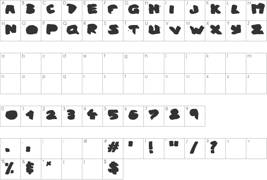 Urban Ghost font character map preview