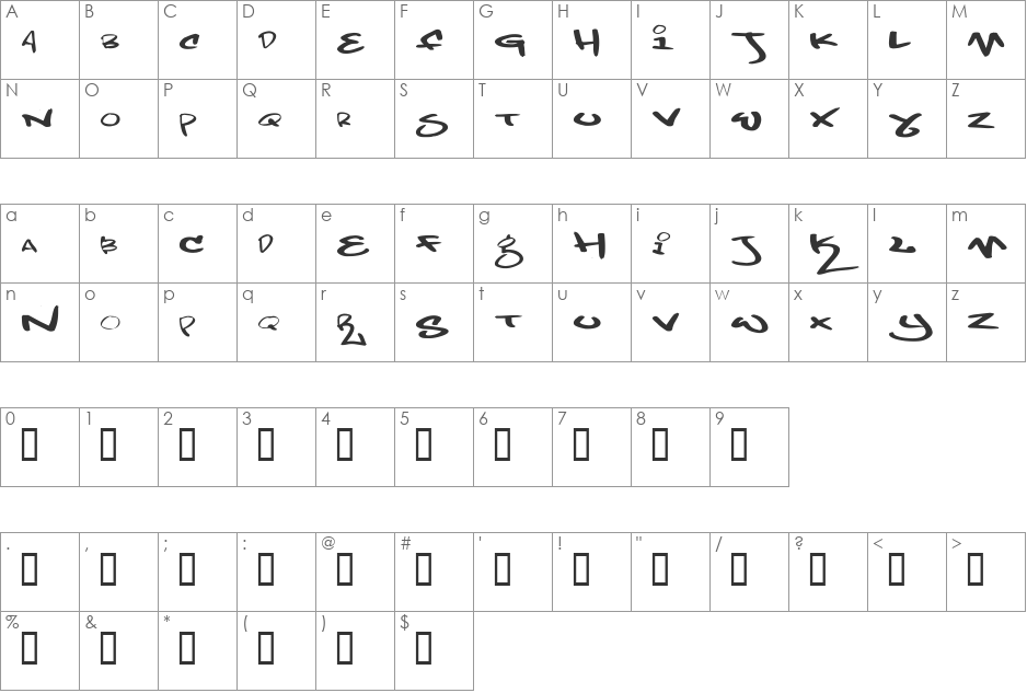 BetterthanBefore NewSymbolFont5 font character map preview
