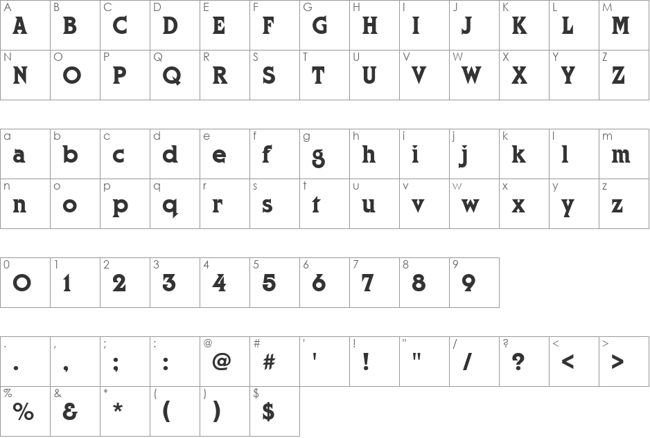 URWCopernicusD font character map preview