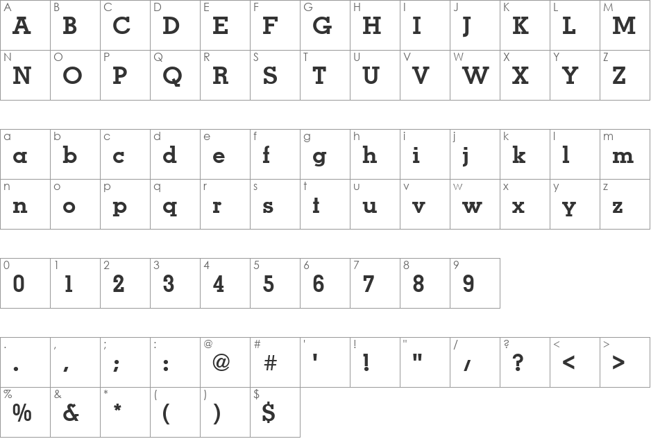 URWMoritoTMed font character map preview