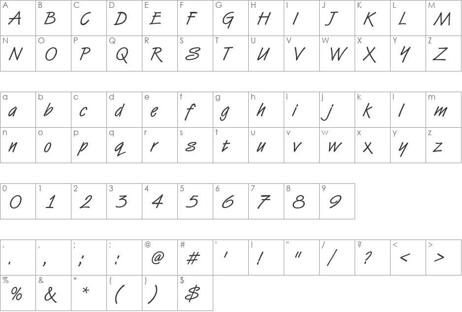 URWVaporumD font character map preview