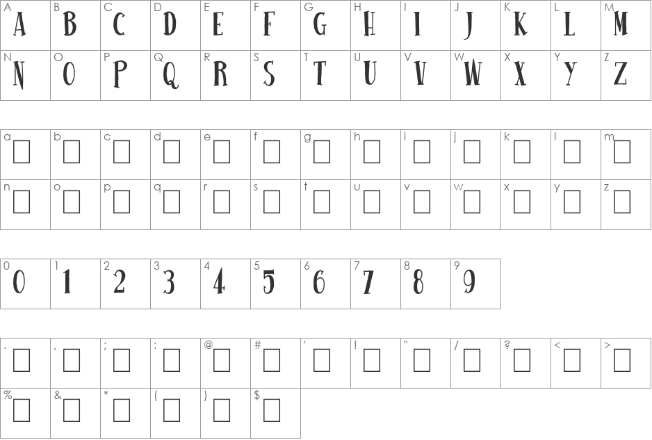 USUAL DAY ONE font character map preview
