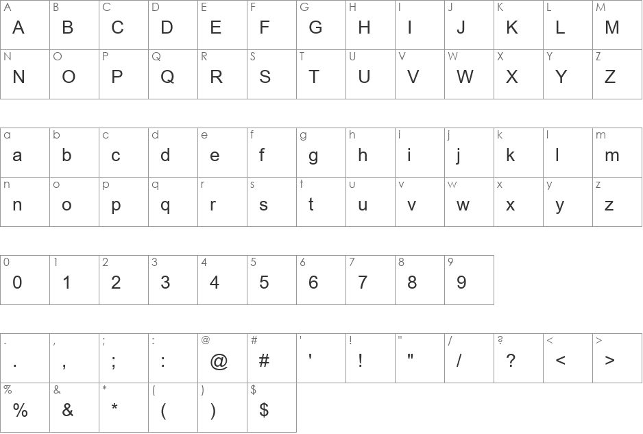 Utsaah font character map preview