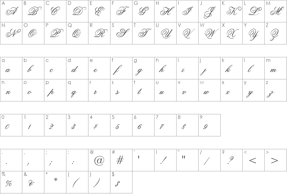 UVN Buc Thu font character map preview