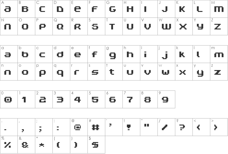 V5 Prophit font character map preview