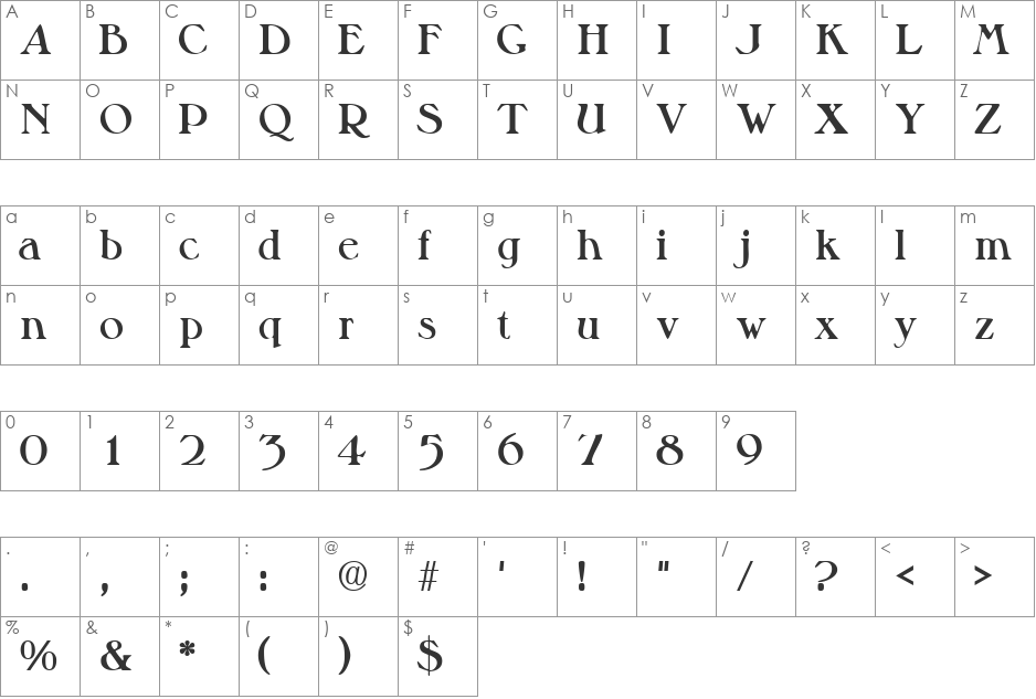 ValitBlackSSK font character map preview