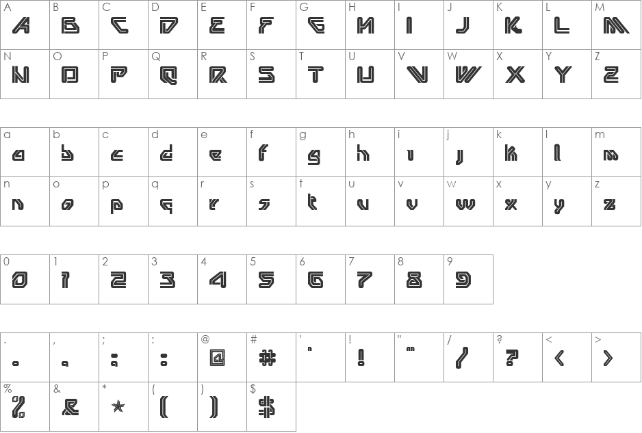venolithic font character map preview