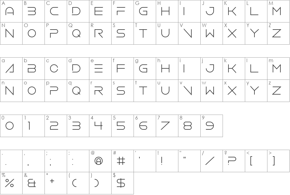 Vermin Vibes 4 Helium font character map preview