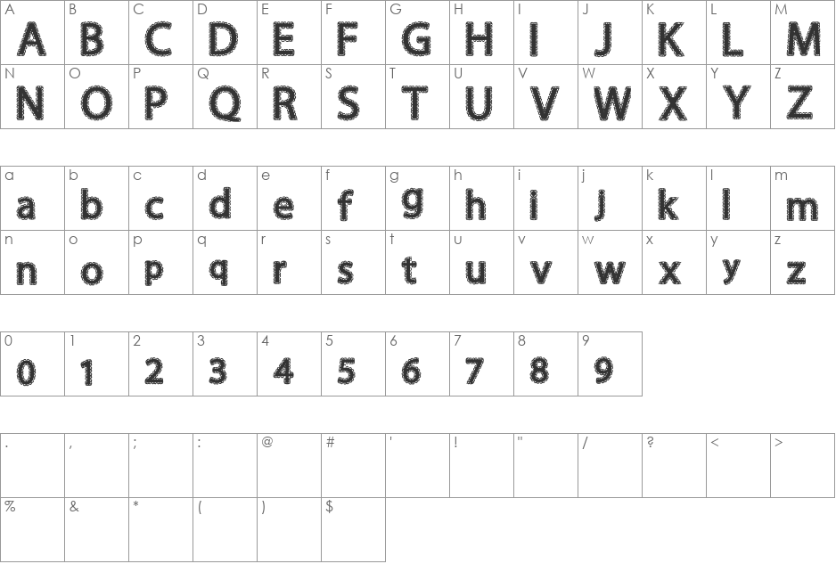 Victorias Sister font character map preview