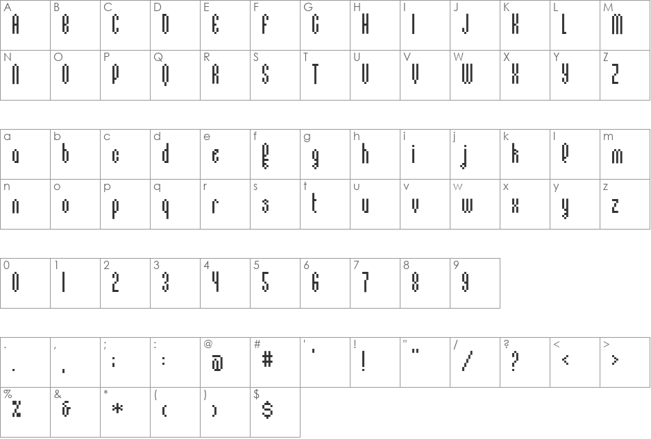 VIET MAP LOVE font character map preview
