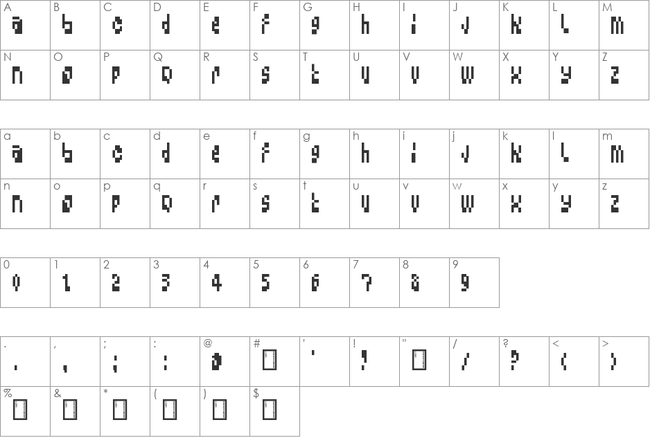 Big Loada font character map preview