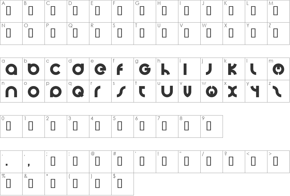 Big Poppa E font character map preview