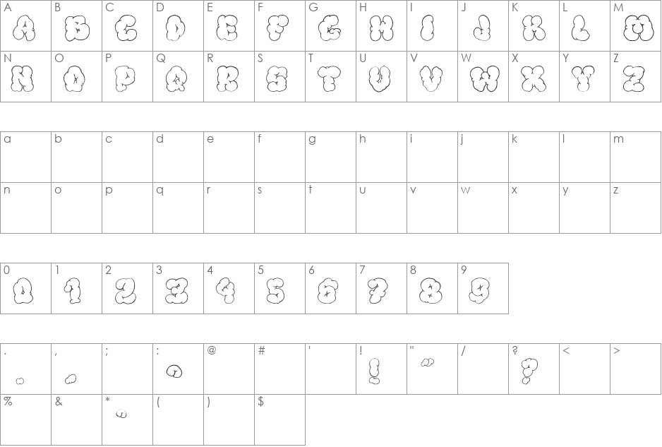 Bigardo Fanzine 3 font character map preview