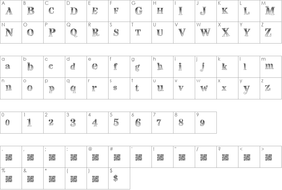 VisualMagnets font character map preview