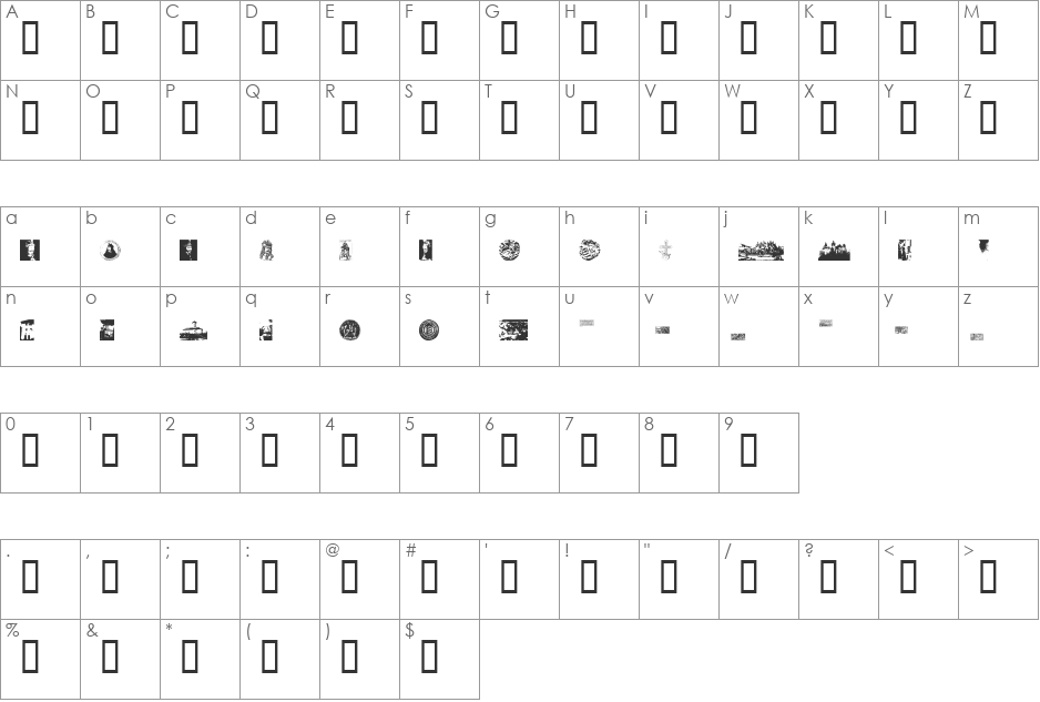 VladDraculBats font character map preview