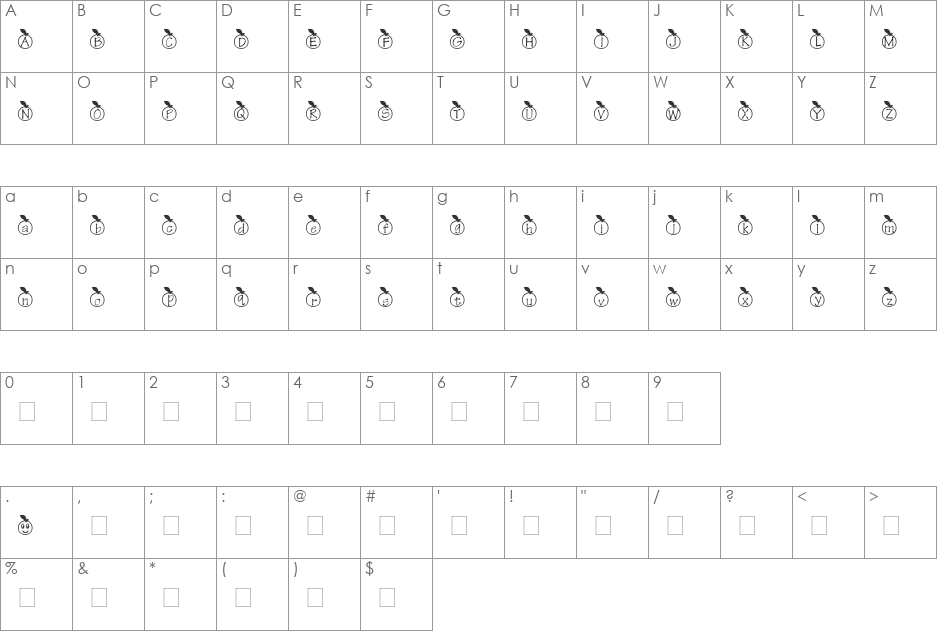 vmapple font character map preview