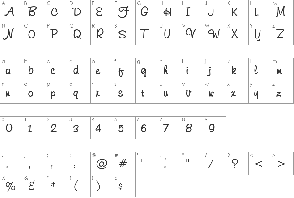 VNI-Diudang font character map preview