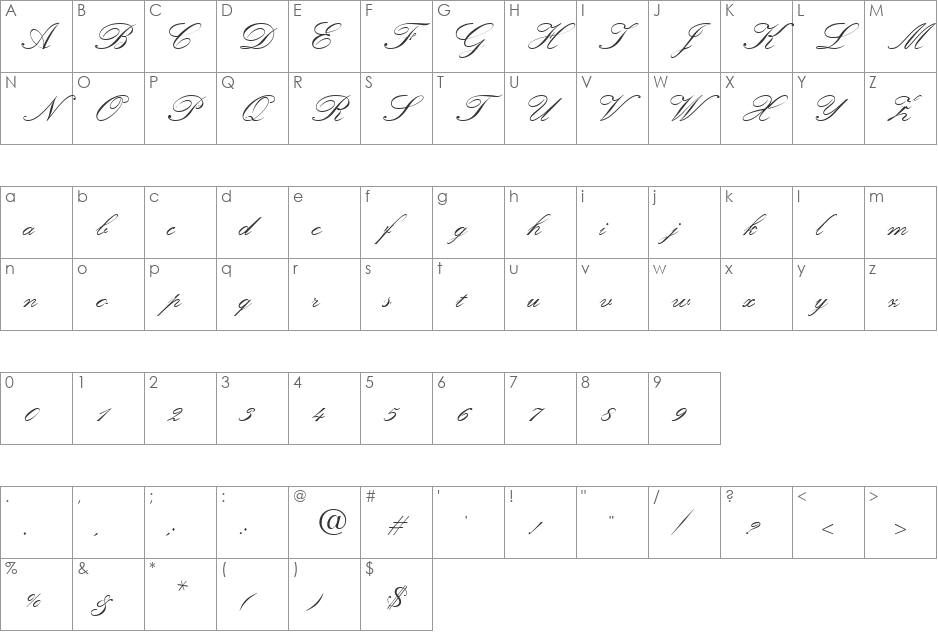 VNI-Kun font character map preview