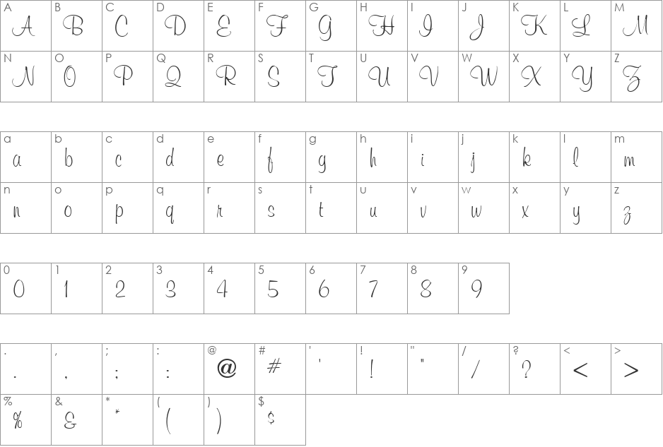 VNI-Murray font character map preview