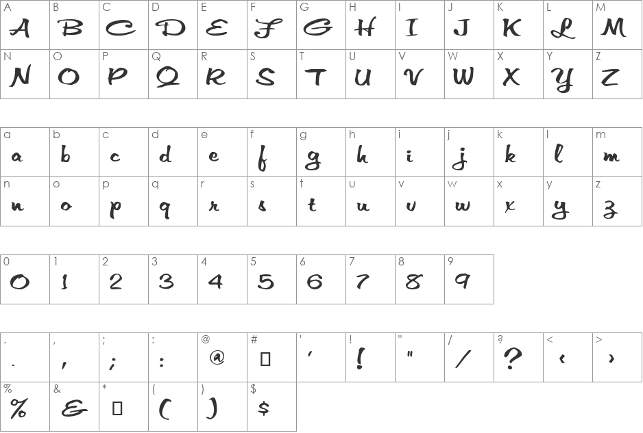 VNI-Thufap3 font character map preview