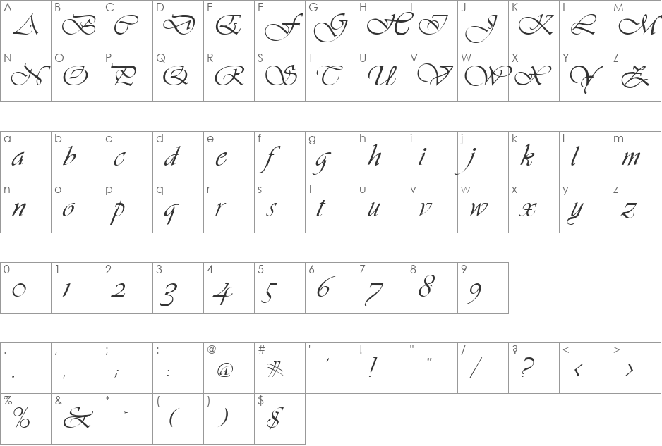 VNI-Vivi font character map preview