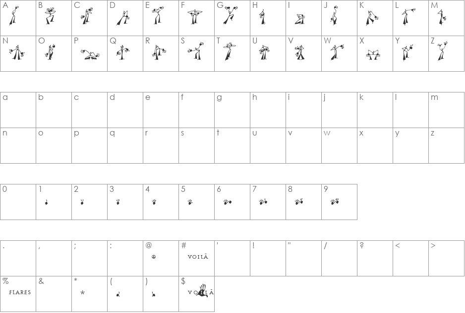 Voila font character map preview