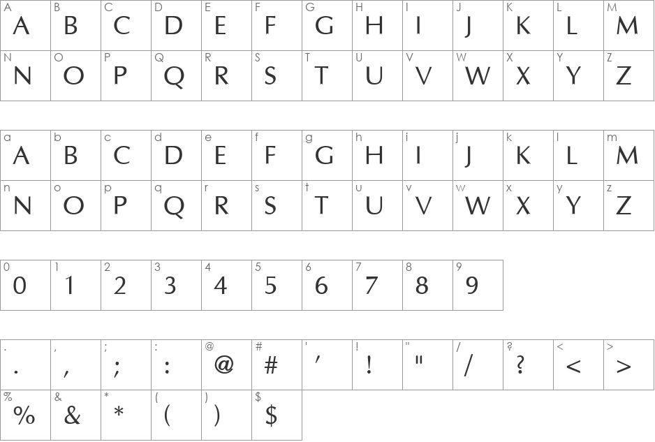 VPS Can Tho Hoa font character map preview