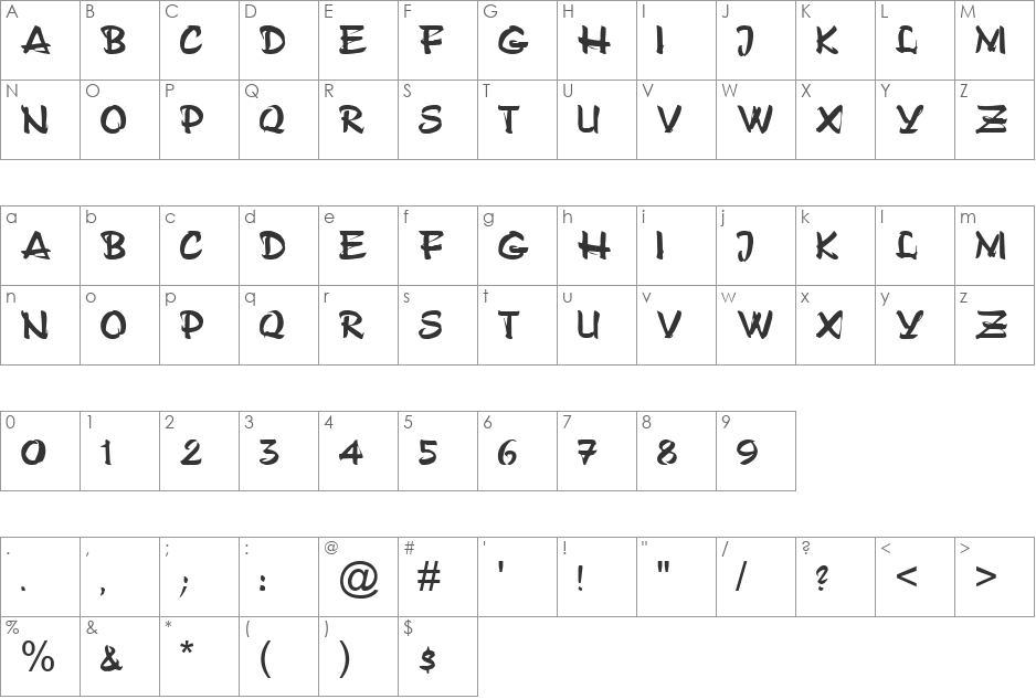 VPS Dong Da Hoa font character map preview