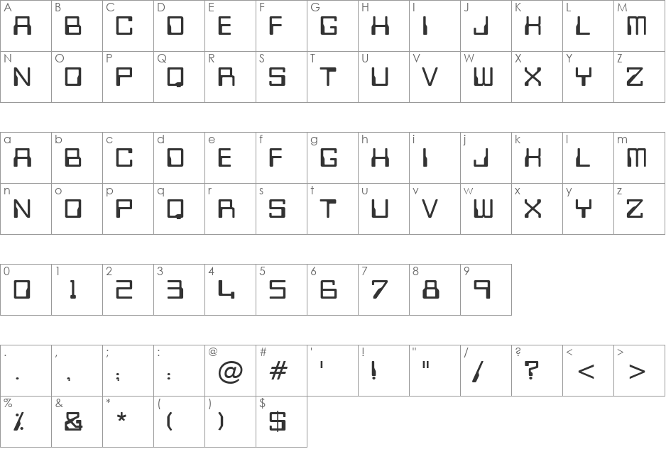 VPS Dong Hoi Hoa font character map preview