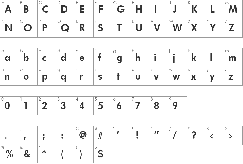 VPS Ha Noi Medium font character map preview