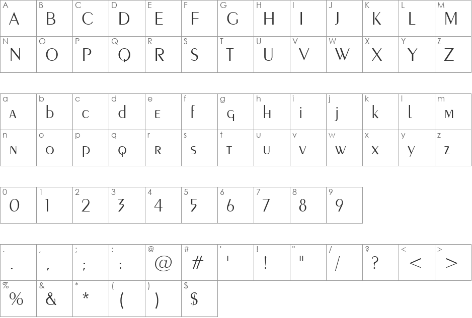 VPS Kien Giang font character map preview