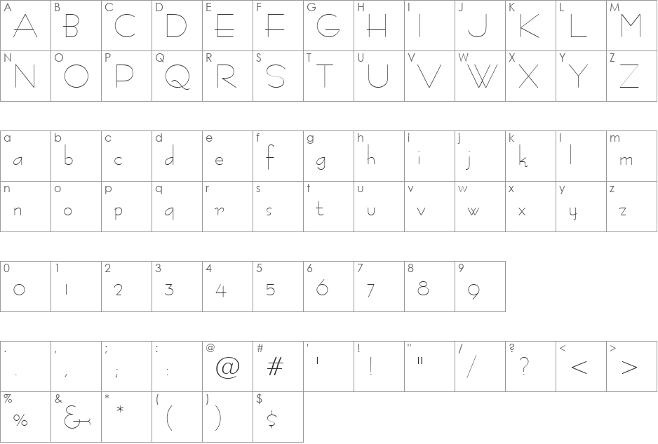 VPS Phuoc Thanh font character map preview