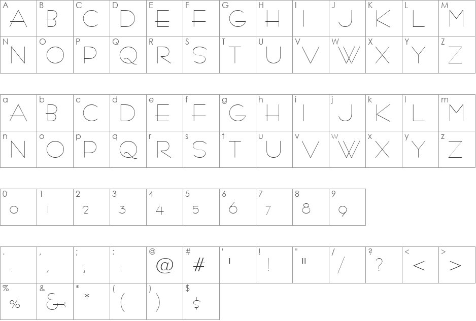 VPS Phuoc Thanh Hoa font character map preview