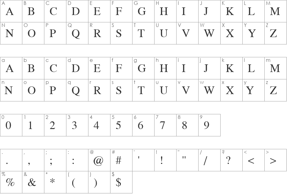 VPS Quang Duc Hoa font character map preview