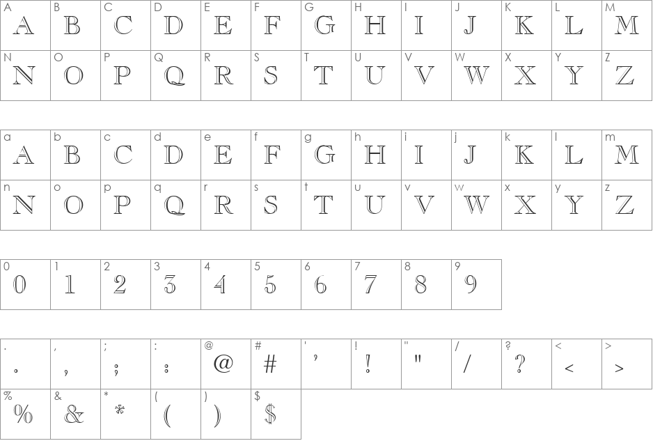VPS Quang Tri Hoa font character map preview