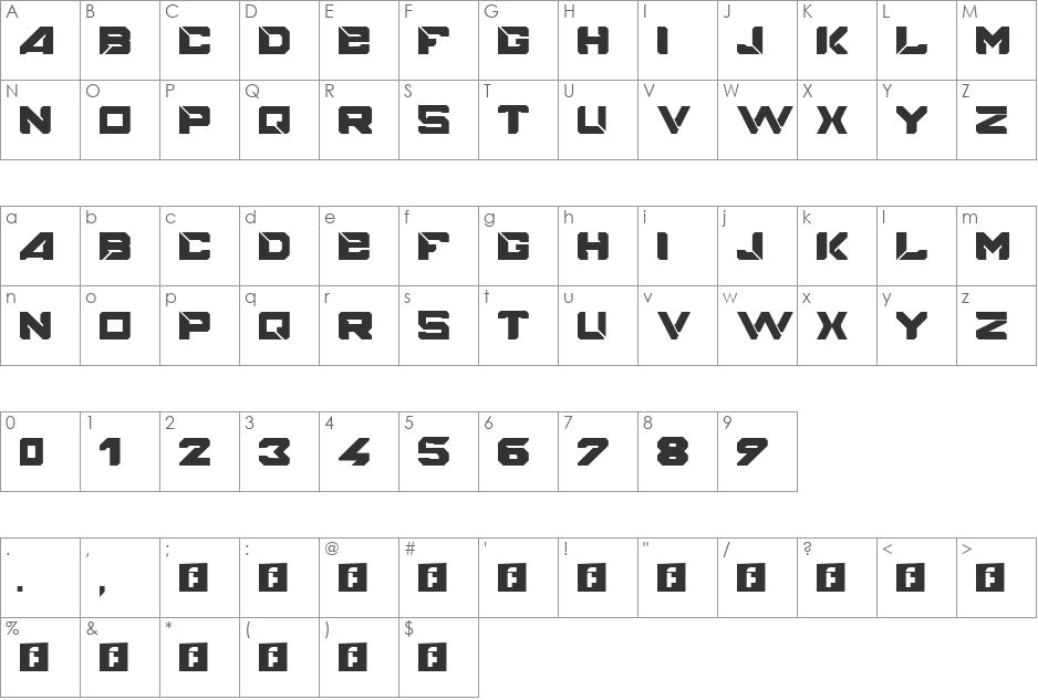 BIGMACCA font character map preview