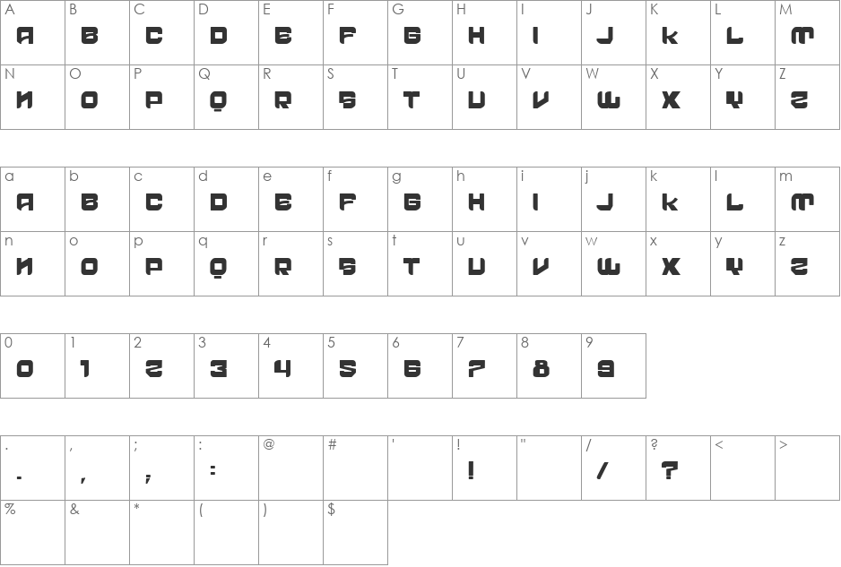 vtks crazy time bold font character map preview