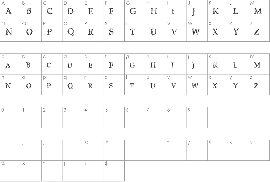 vtks expert font character map preview