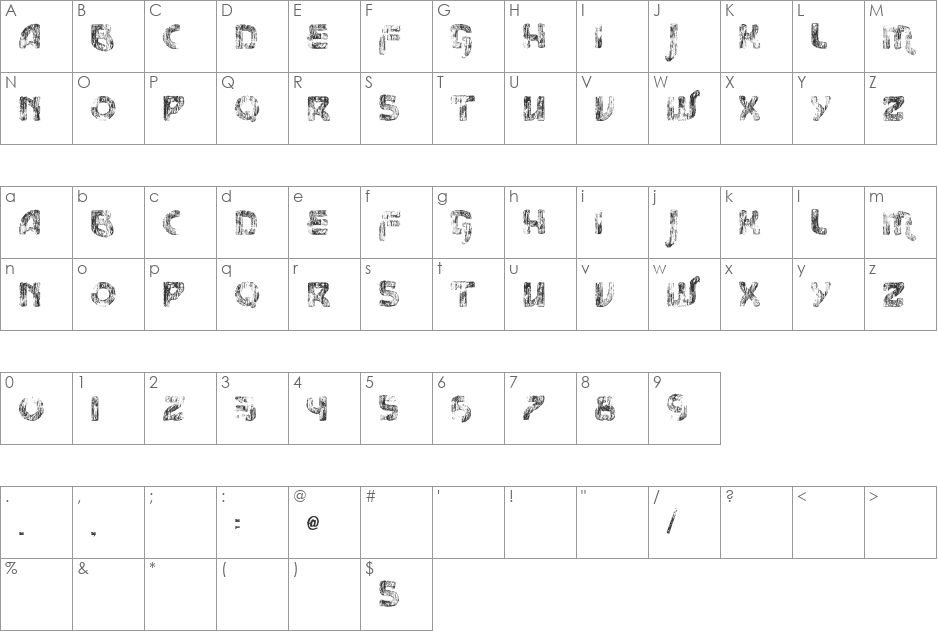 vtks message font character map preview