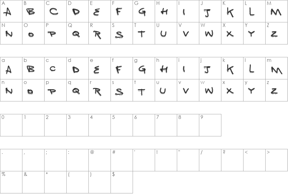 vtks mint font character map preview
