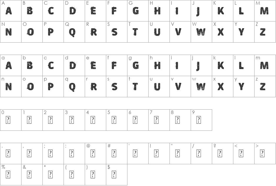 vtks sujinha font character map preview