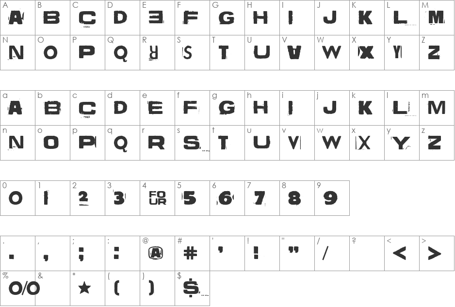 Vuosi vuodelta font character map preview