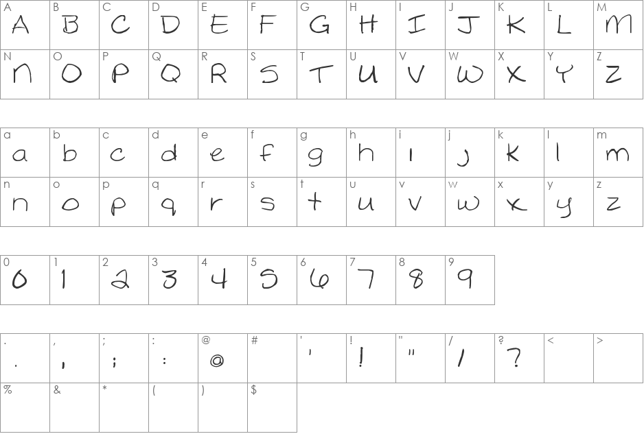 WAD font character map preview