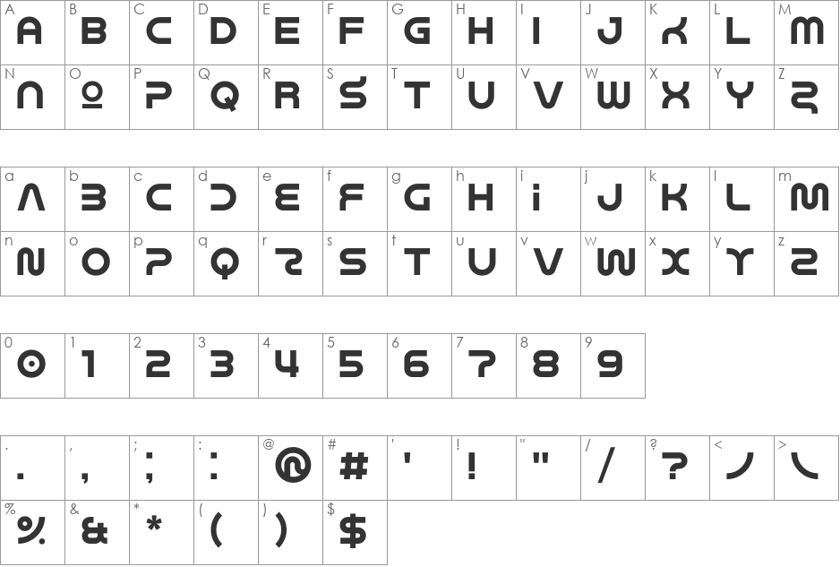 Wagamama font character map preview