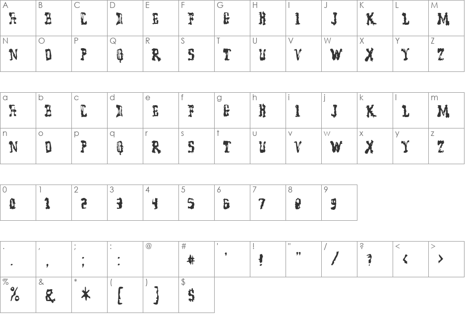 Walbaum Book font character map preview